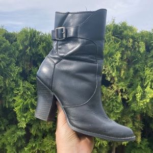 Harley-Davidson Heeled Zip Up Black Leather Boots Size 8